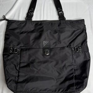 Kipling Women's Nola A4 Shopper Bag Nylon Silver Hardware EUC Black HB4714